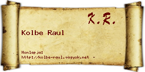 Kolbe Raul névjegykártya
